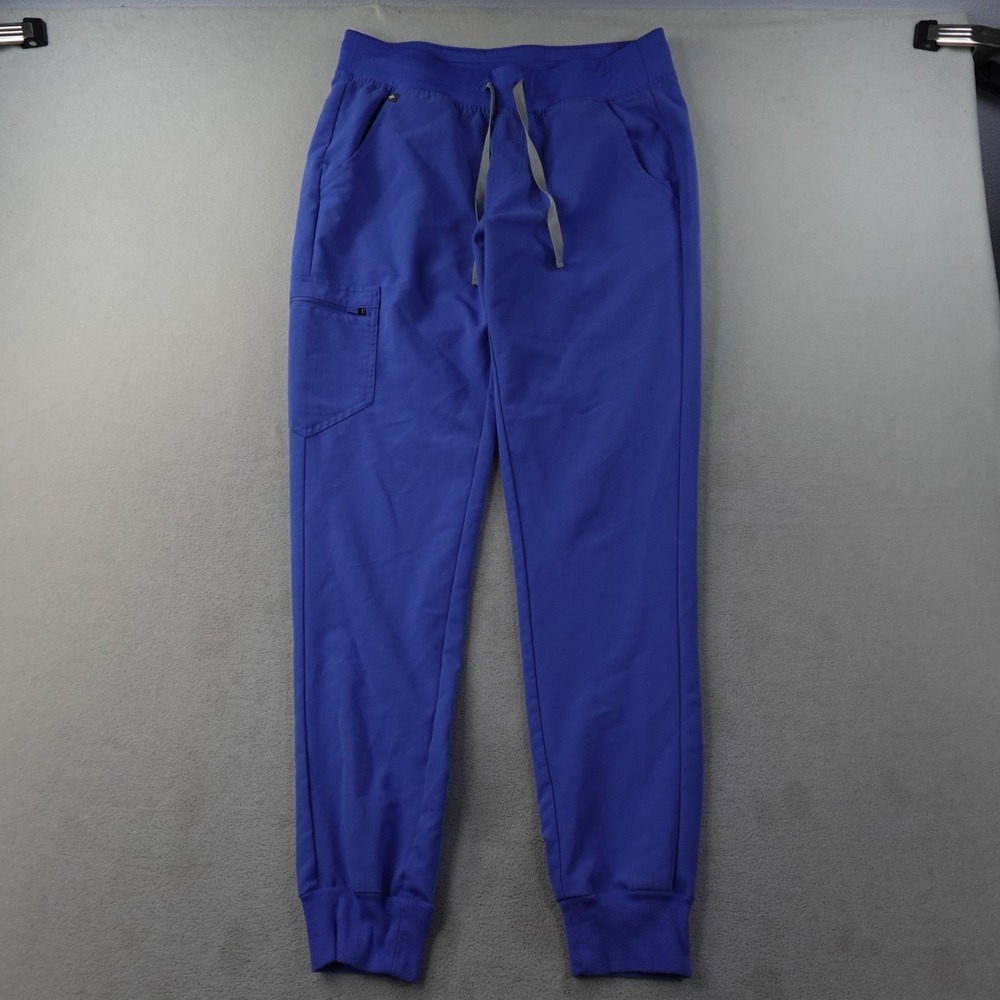 FIGS Zamora Jogger Scrub Pants Womens Medium Tall Blue Technical Medical Cargo